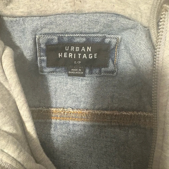 Urban Heritage Blue and Gray Denim Hoodie Jacket - Picture 3 of 9